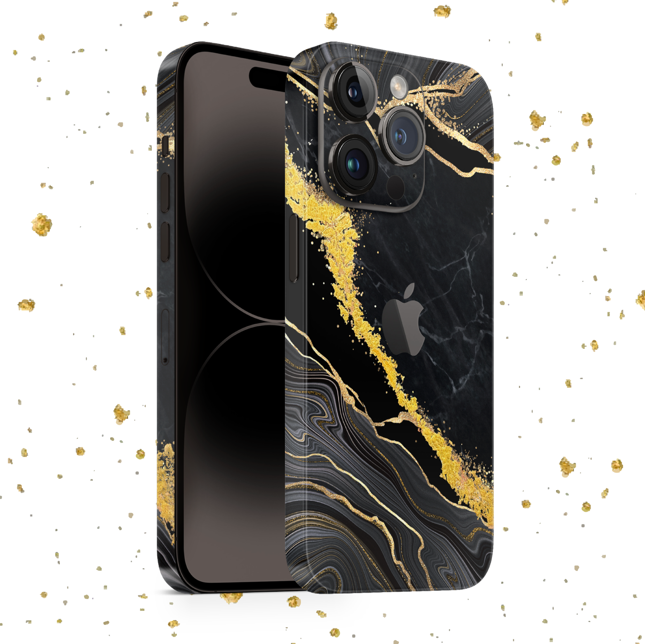 iPhone 14 Pro Skin mit 24K Gold Luxury Black