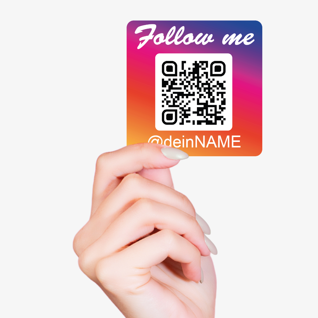 Instagram Aufkleber 4St 8,8x8,8cm mit QR Code