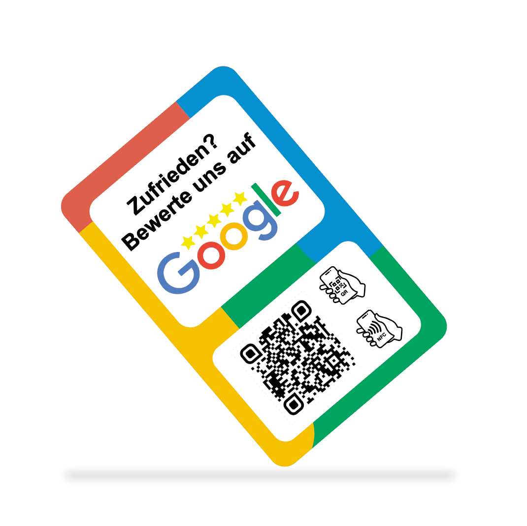 Google Bewertungs NFC Visitenkarte mit QR Code