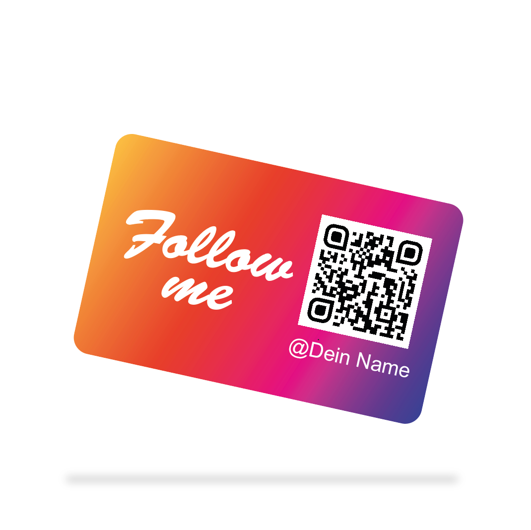 Instagram NFC Visitenkarte mit QR Code