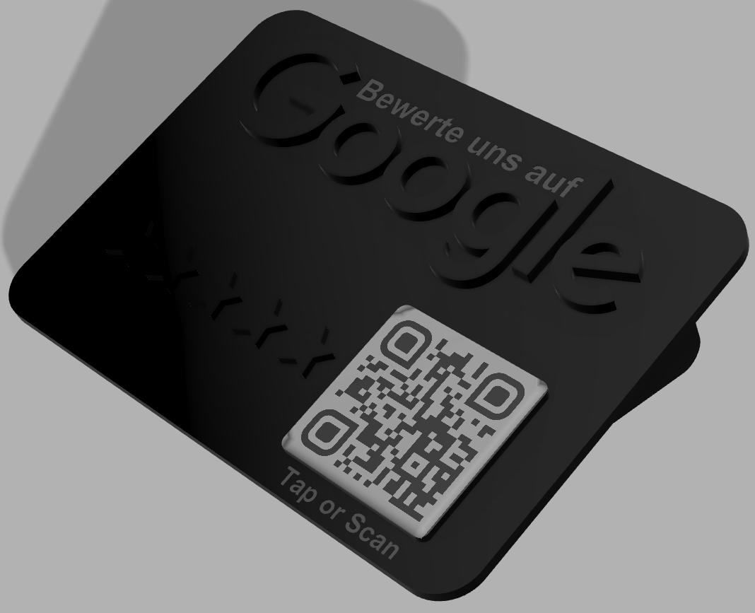 Google Bewertung Aufsteller Schild für Unternehmen Läden Shops Restaurants. QR Code und NFC