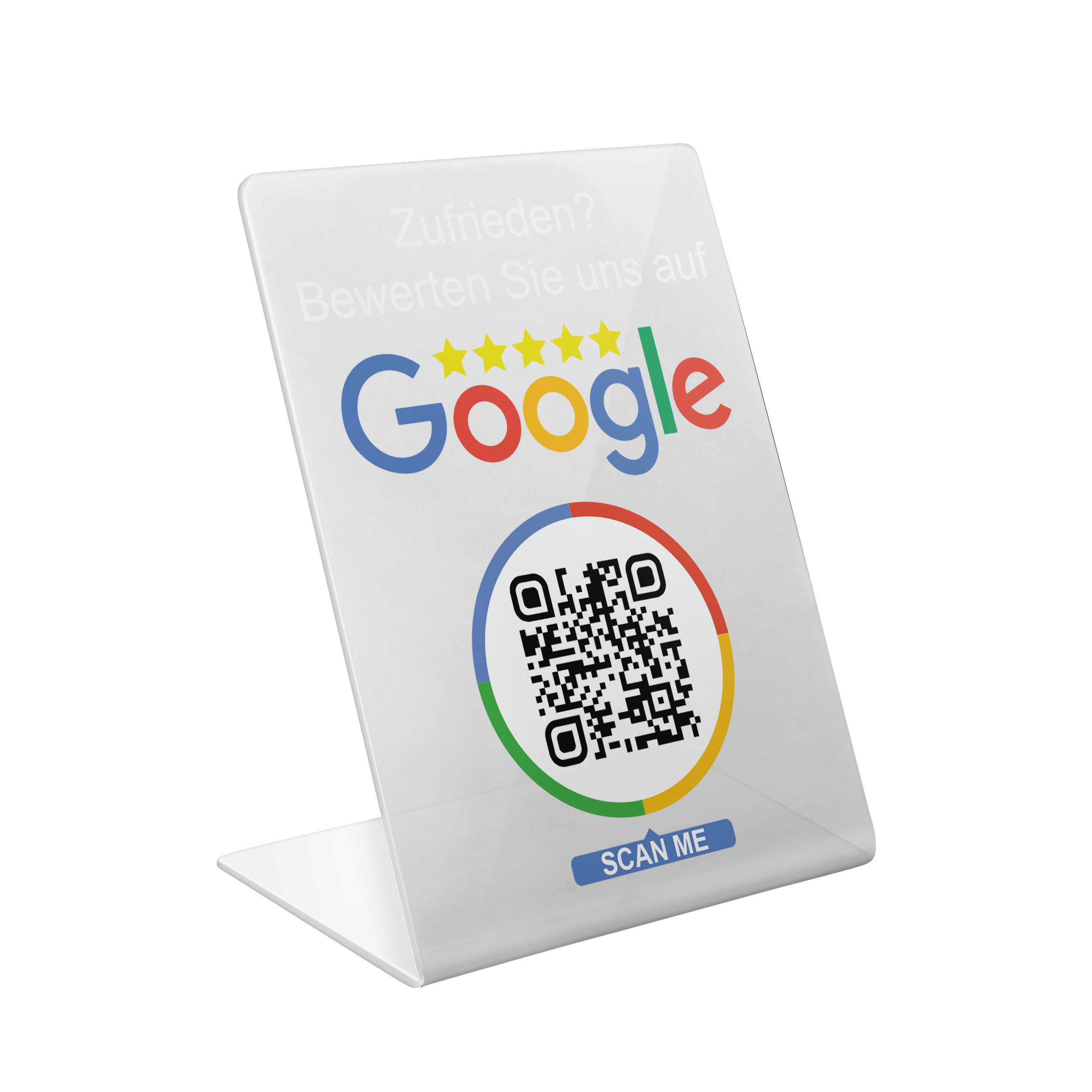 Google Bewertung Aufsteller Schild für Unternehmen Läden Shops Restaurants. QR Code und NFC