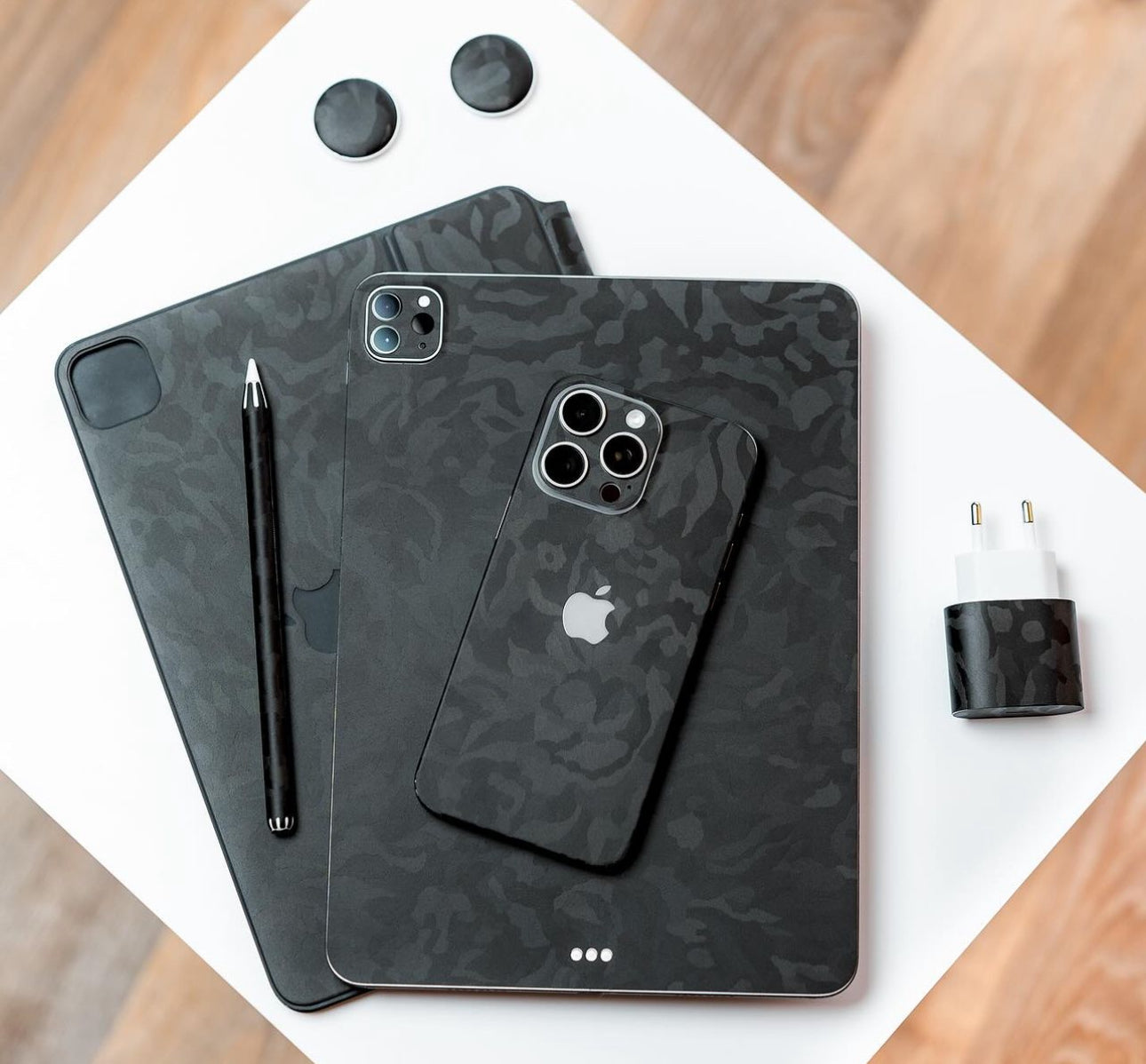 iPhone iPad skin shadow black AirTag Apple Pencil