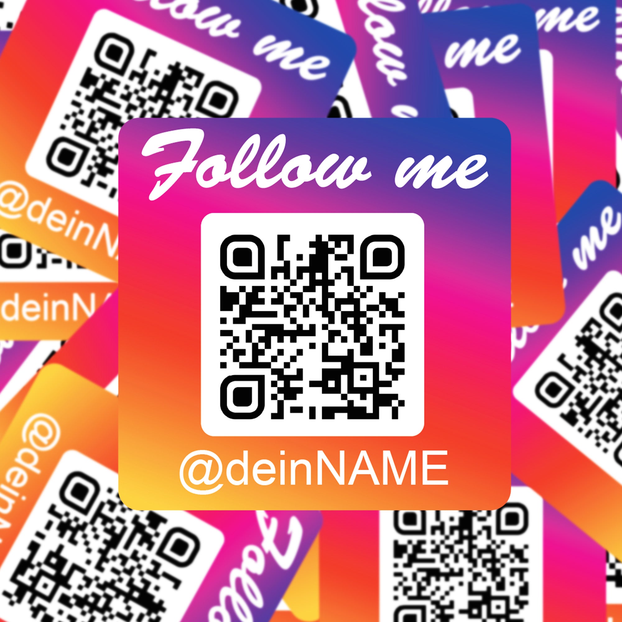 Instagram Aufkleber 4St 8,8x8,8cm mit QR Code
