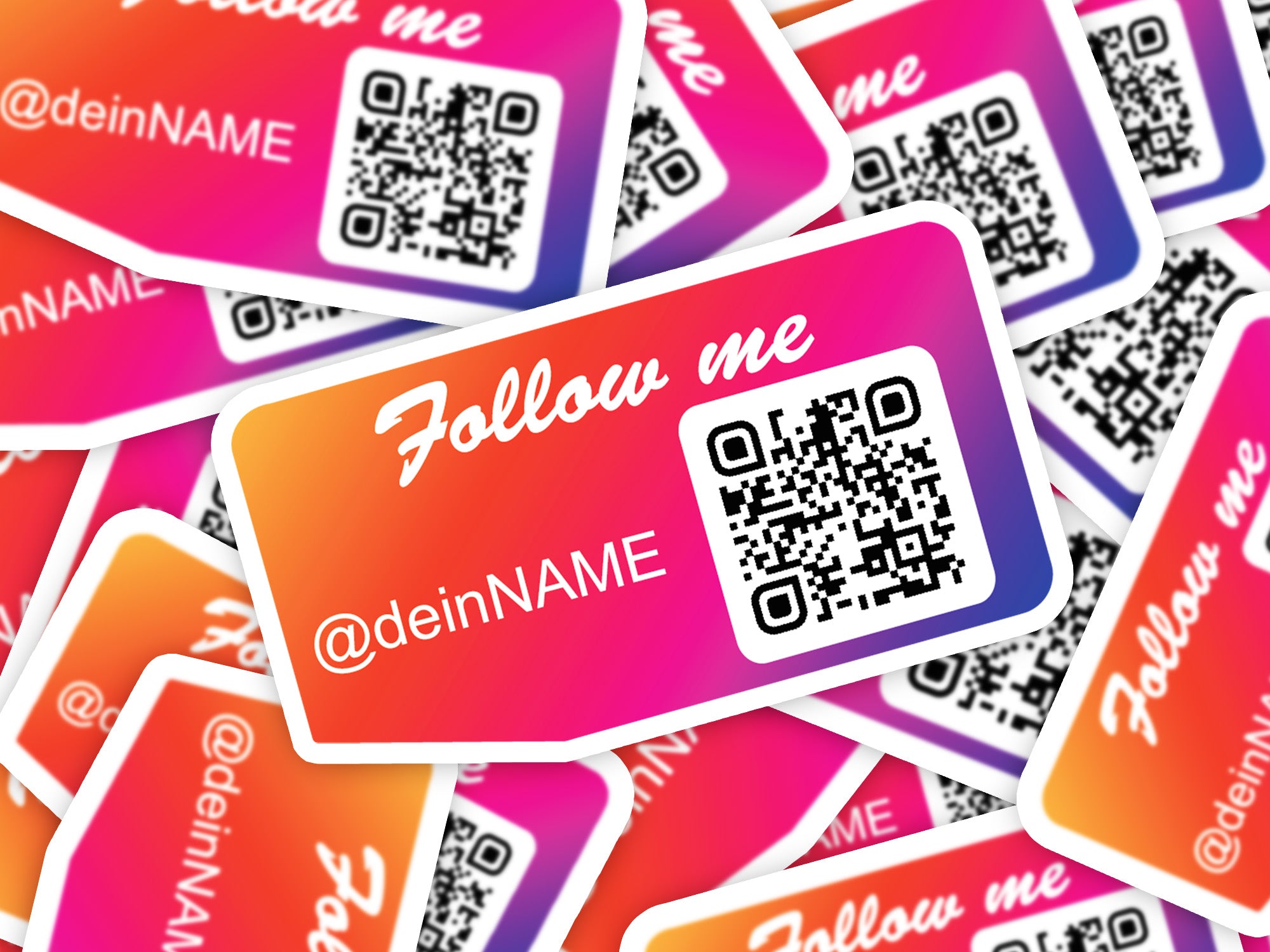 Instagram Aufkleber 4St 10x15cm mit QR Code