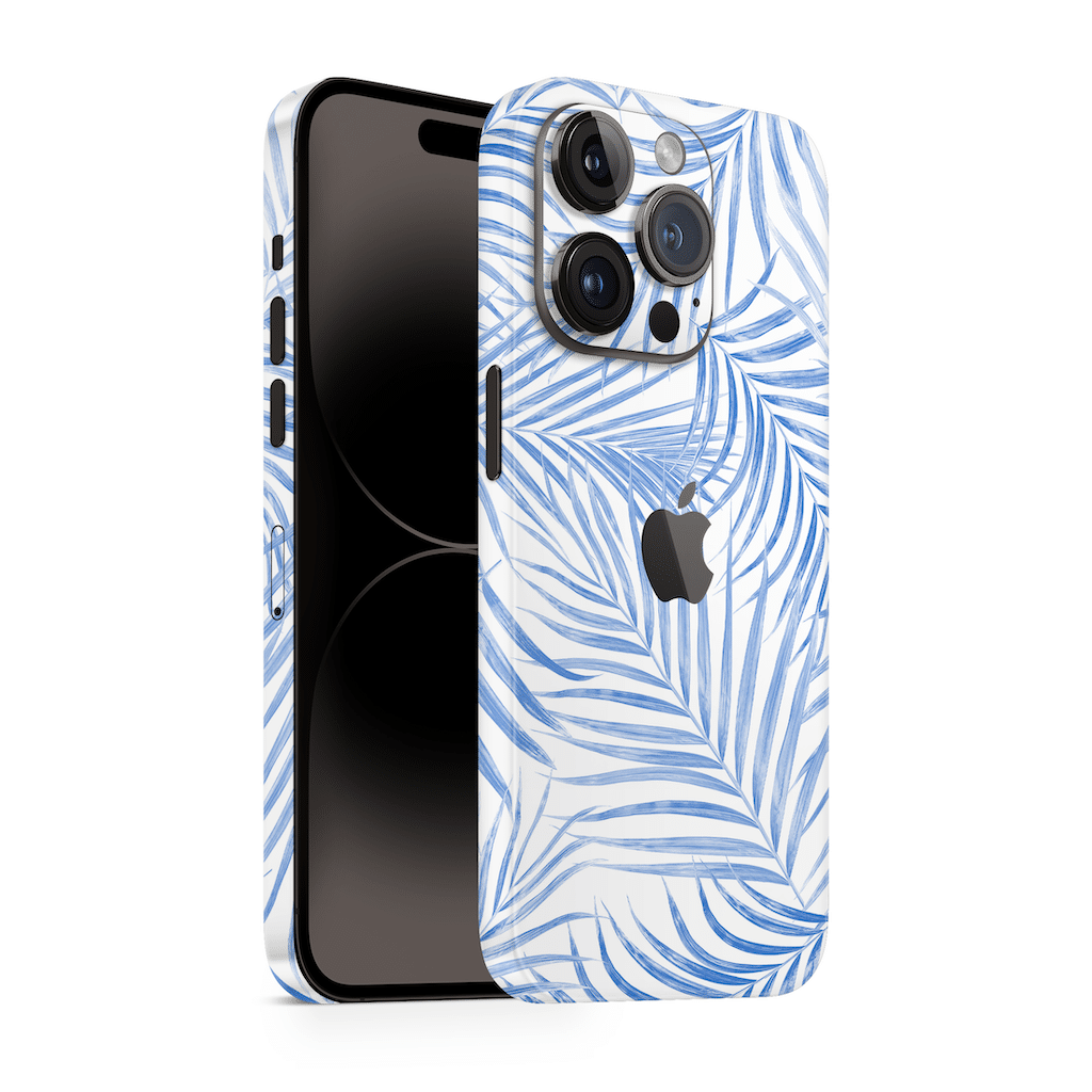 iPhone 14 Pro Skin Blue Leaf