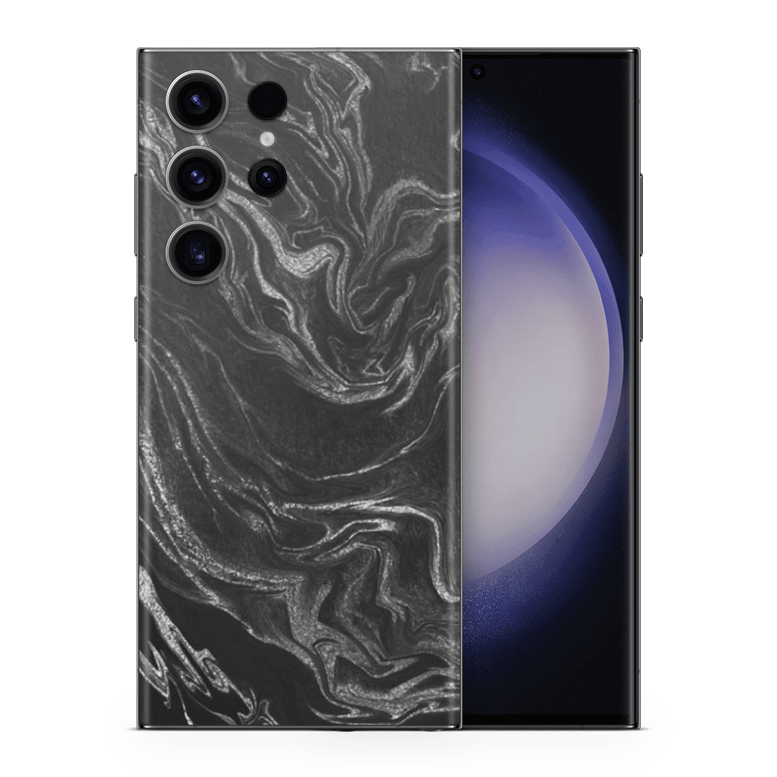 Galaxy S23 Ultra Skin Black Silver - TF Skins UG