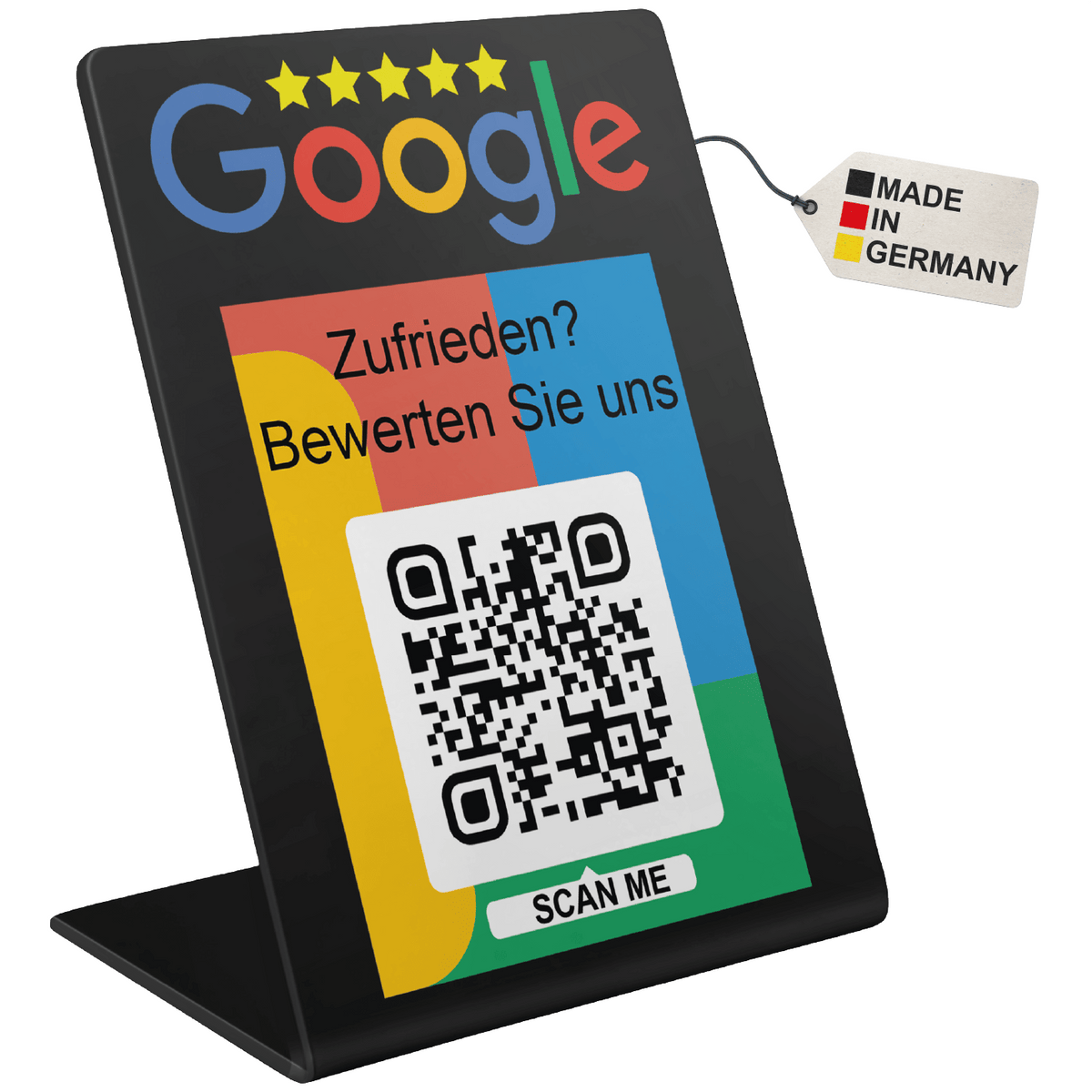 Google Bewertung Aufsteller Schild für Unternehmen Läden Shops Restaurants. QR Code und NFC V3 - TF Skins UG