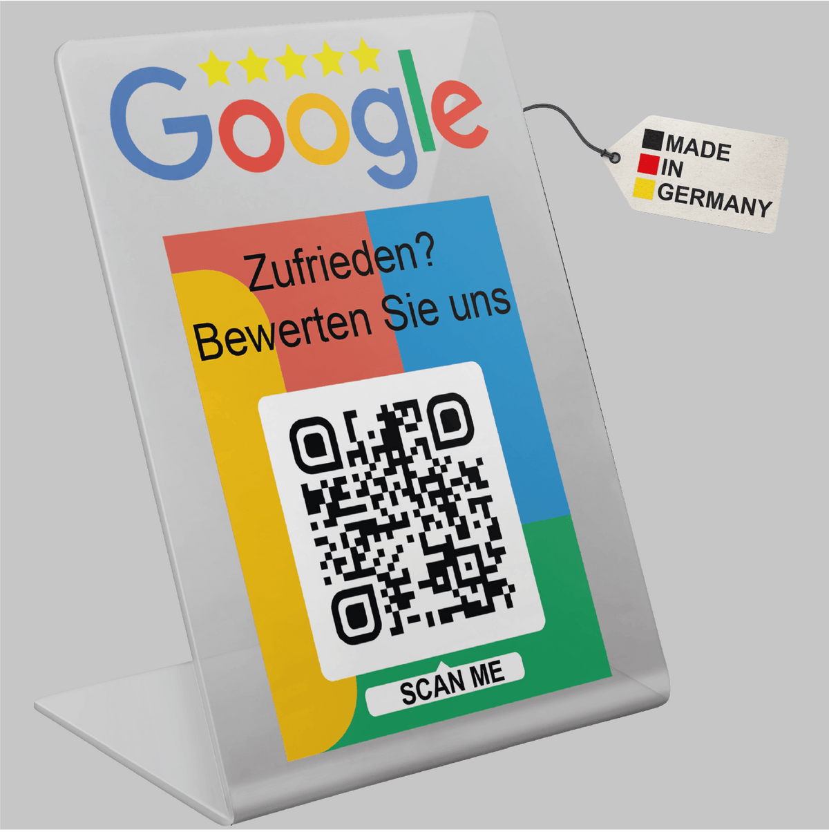 Google Bewertung Aufsteller Schild für Unternehmen Läden Shops Restaurants. QR Code und NFC V3 - TF Skins UG