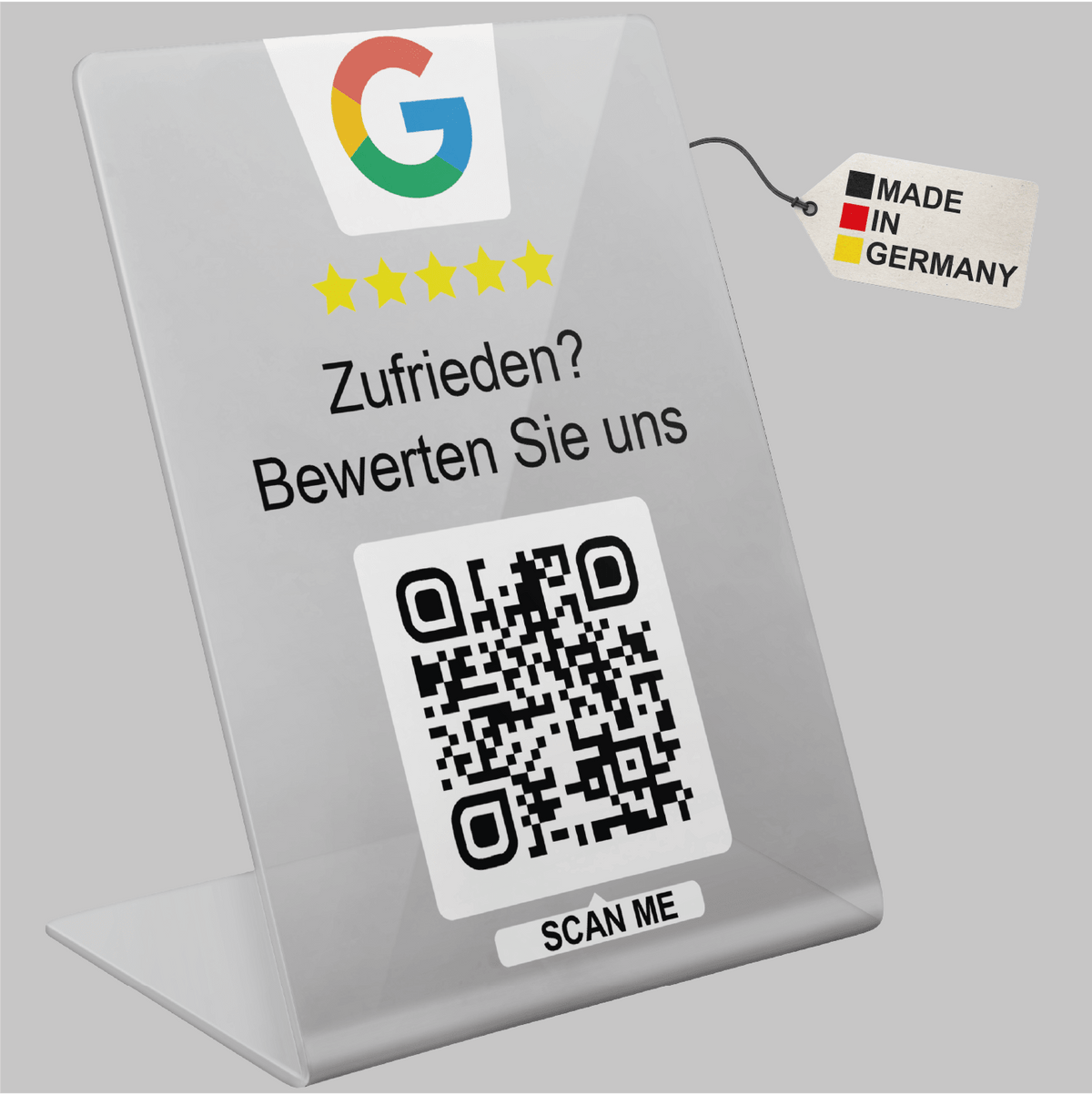Google Bewertung Aufsteller Schild für Unternehmen Läden Shops Restaurants. QR Code und NFC V4 - TF Skins UG