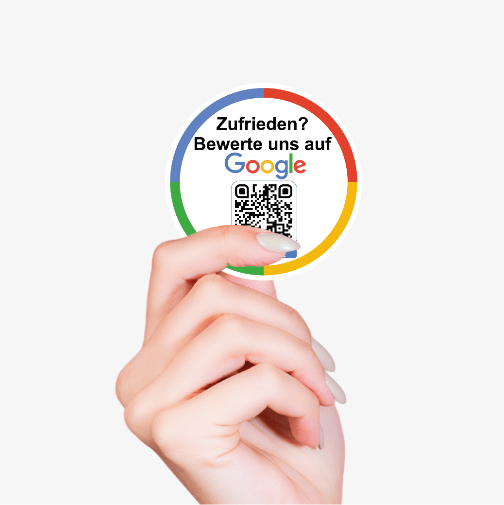 Google Bewertungs Aufkleber 4St 10cm Durchmesser mit QR Code - TF Skins UG