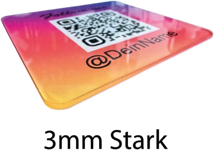 Instagram Acryl Aufsteller eckig 10cm Durchmesser mit QR Code