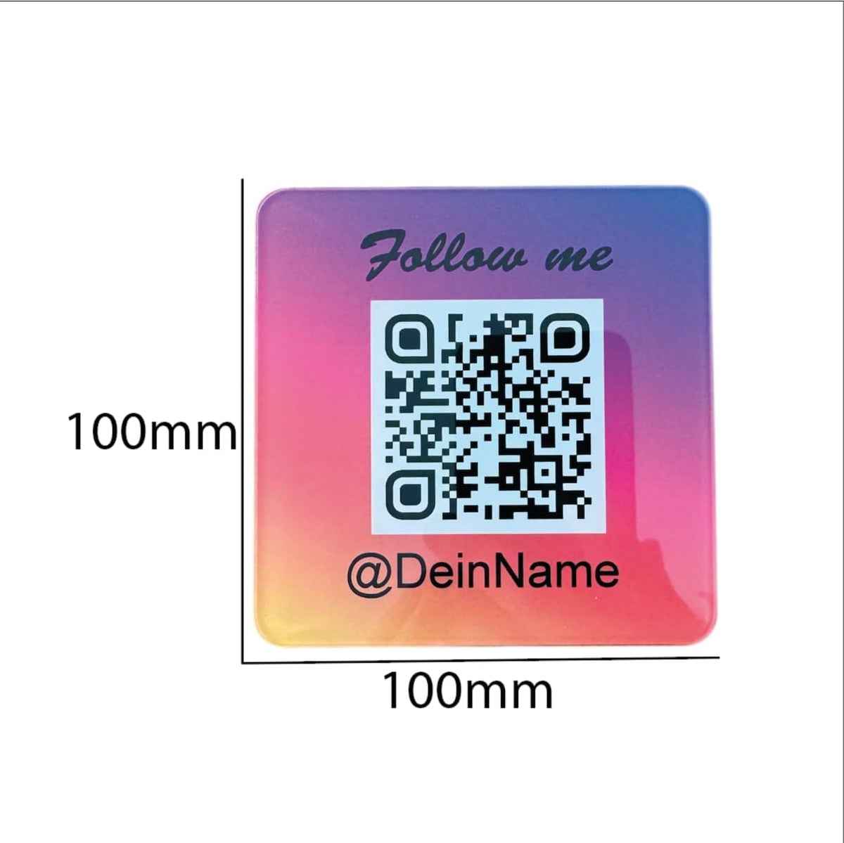 Instagram Acryl Aufsteller eckig 10cm Durchmesser mit QR Code - TF Skins UG