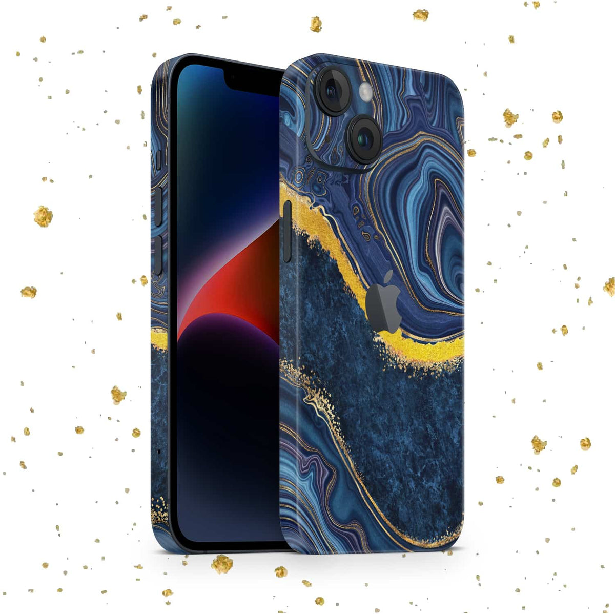 iPhone 13 mini Skin mit 24K Gold Luxury Blue - TF Skins UG