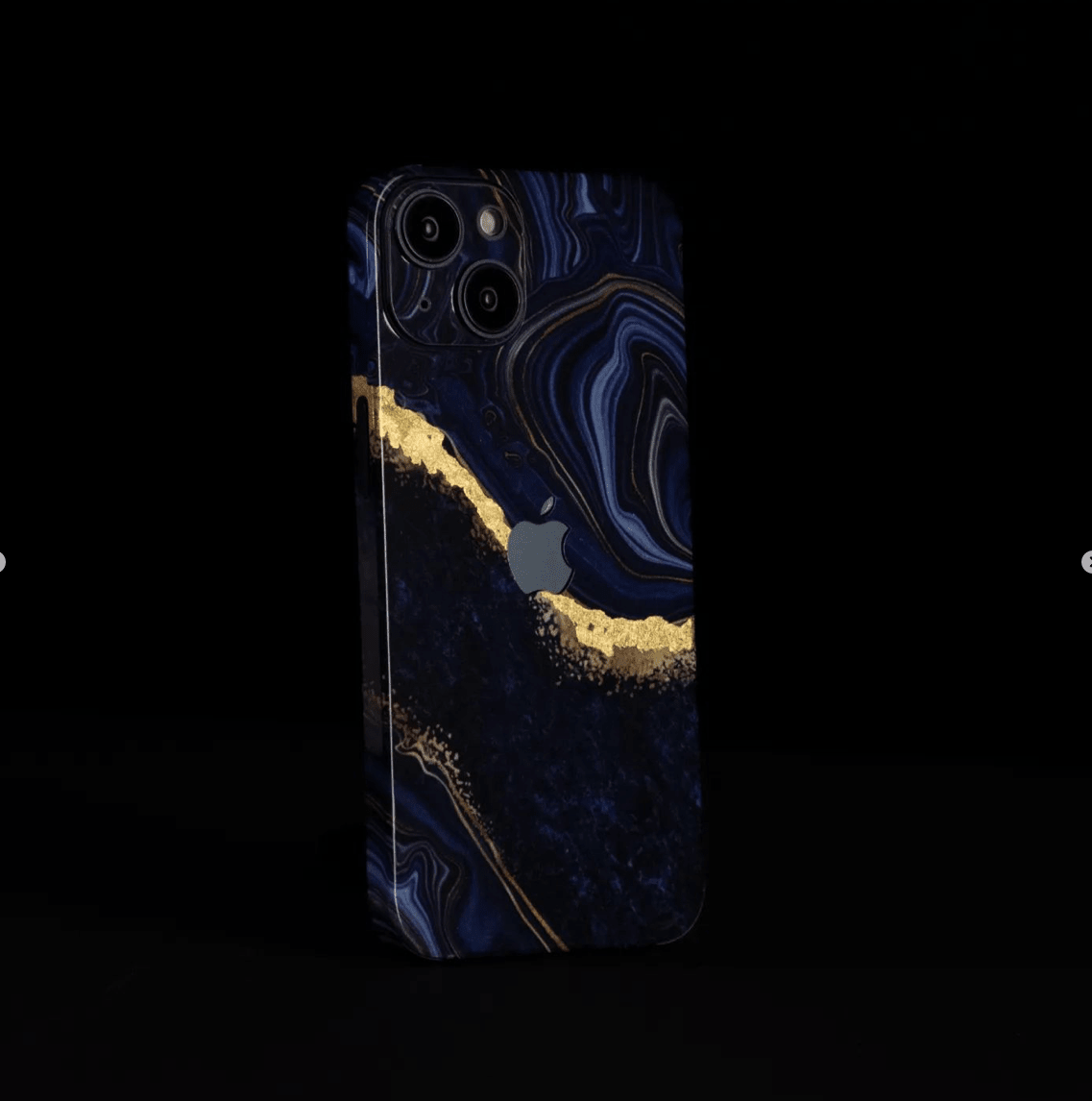 iPhone 14 Pro Skin mit 24K Gold Luxury Blue - TF Skins UG