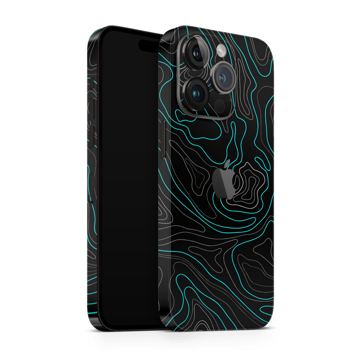 iPhone 15 Pro Skin Topo Blue Matt - TF Skins UG