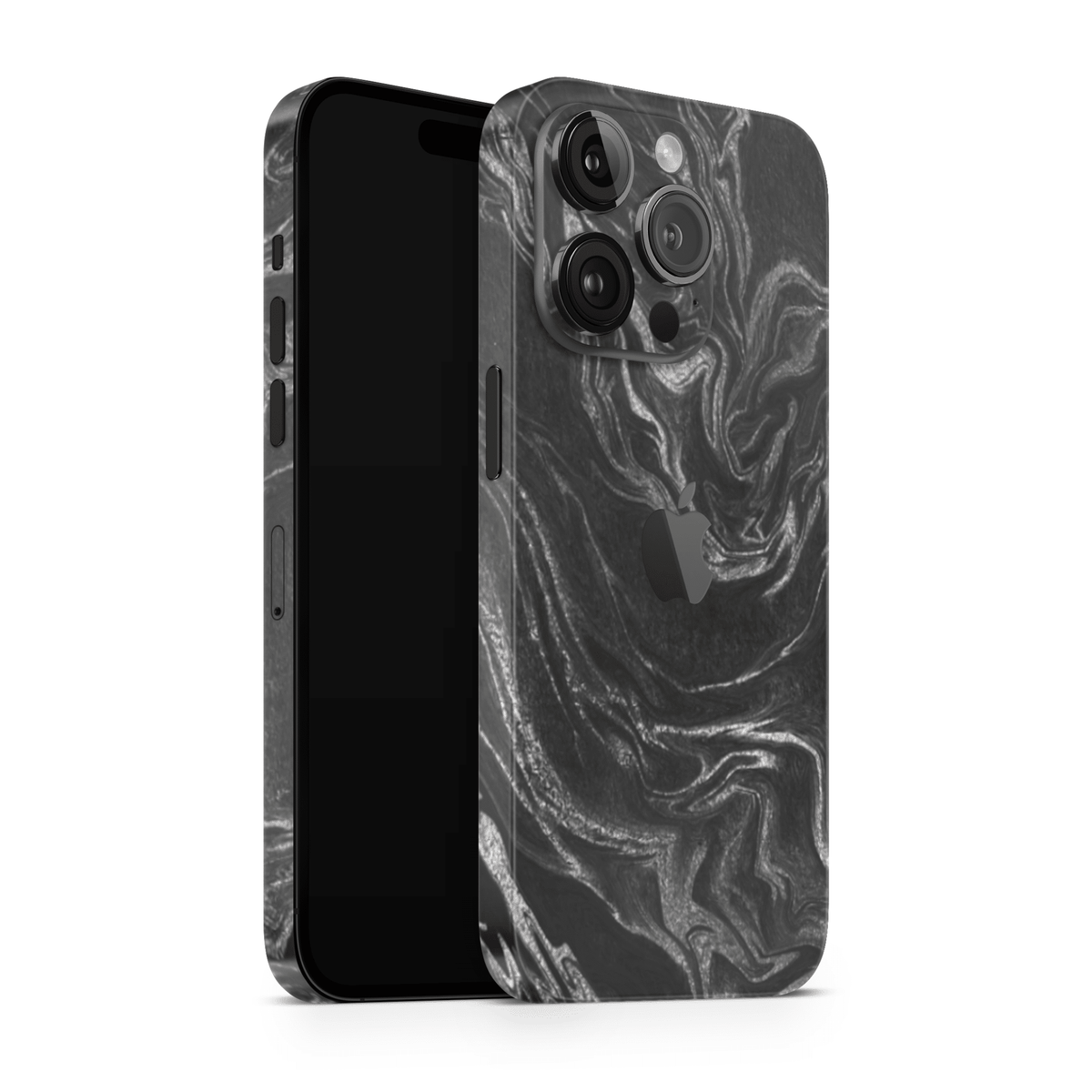 iPhone 16 Pro Max Skin Black Silver - TF Skins UG