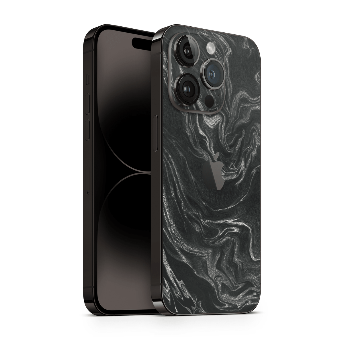 iPhone 16 Pro Max Skin Black Silver - TF Skins UG