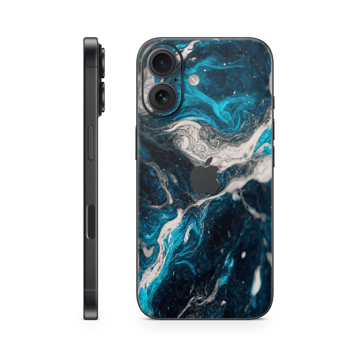 iPhone 16 Skin Blue Silver - TF Skins UG
