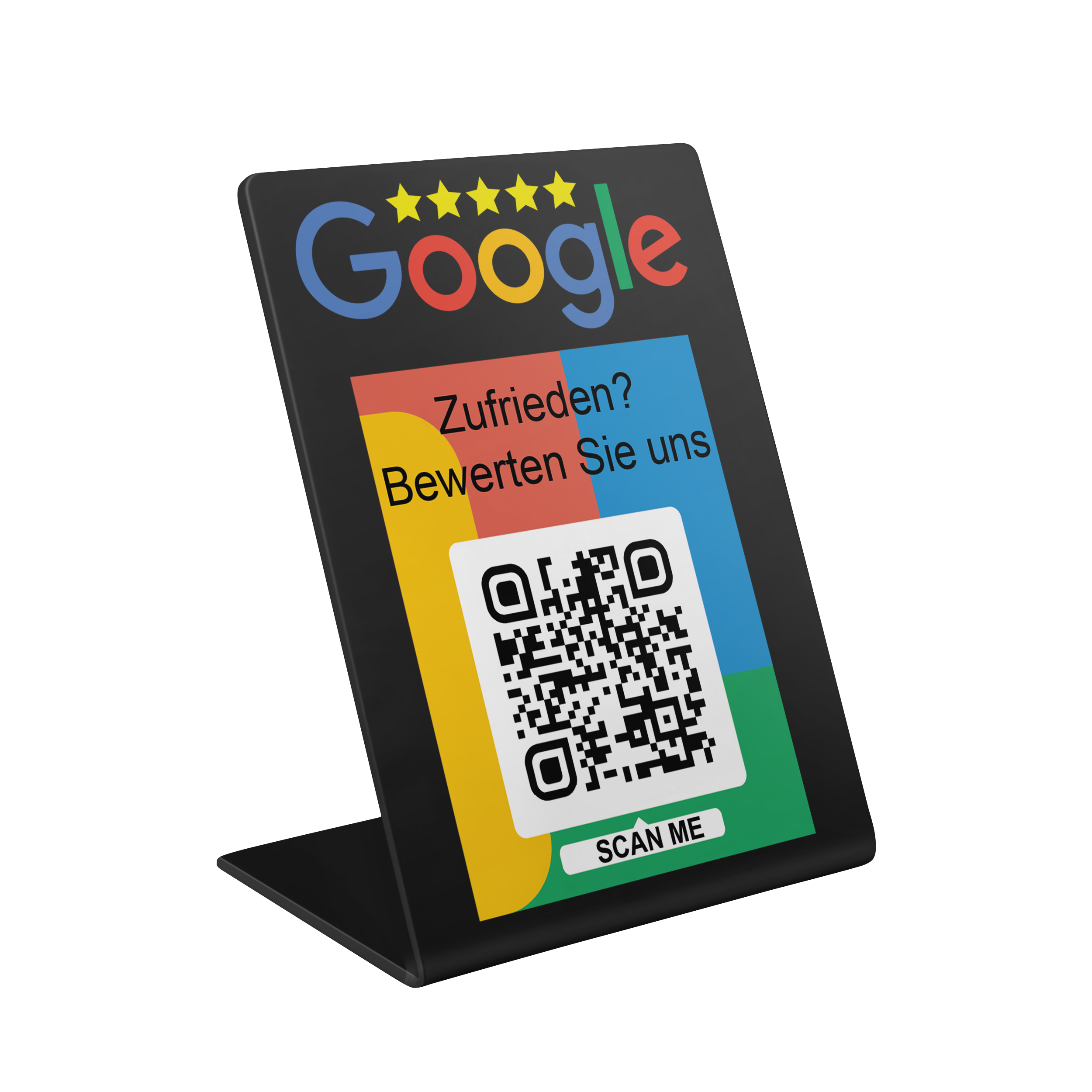 Google Bewertung Aufsteller Schild für Unternehmen Läden Shops Restaurants. QR Code und NFC V3