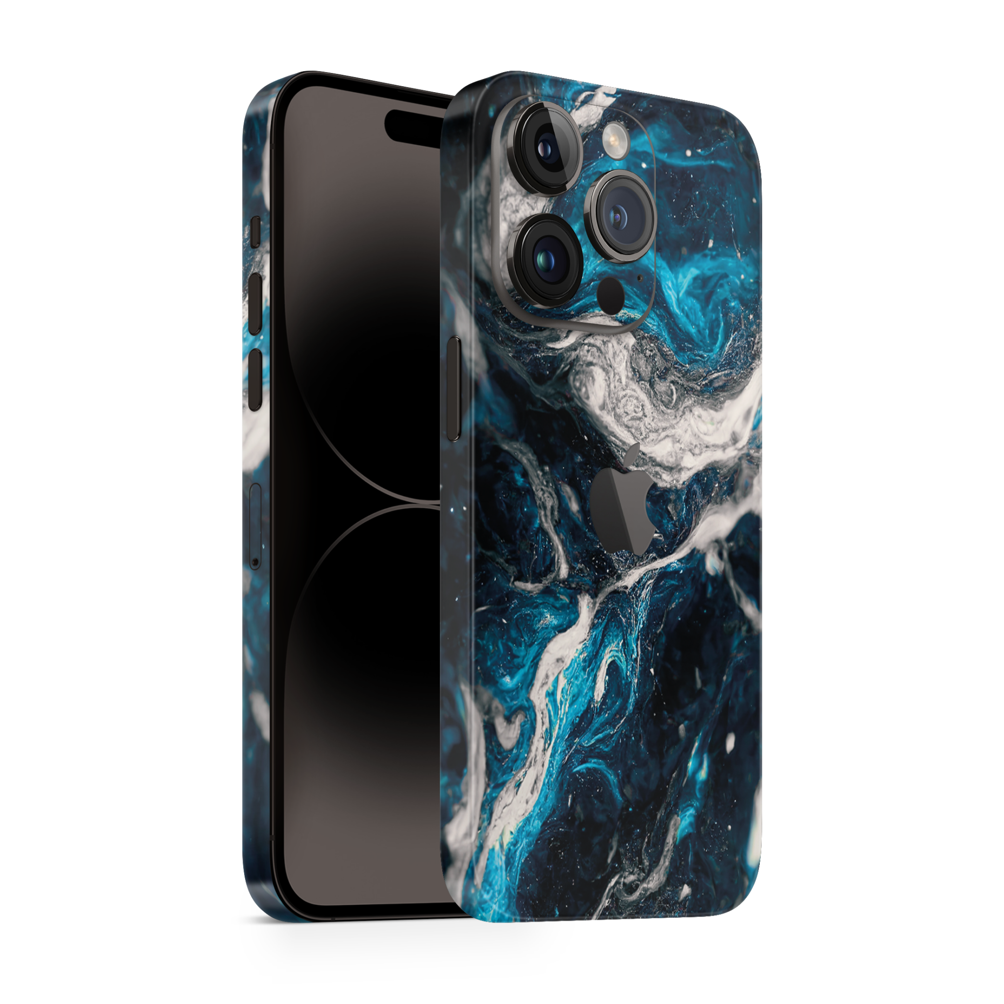 iPhone 15 Pro Max Skin Blue Silver