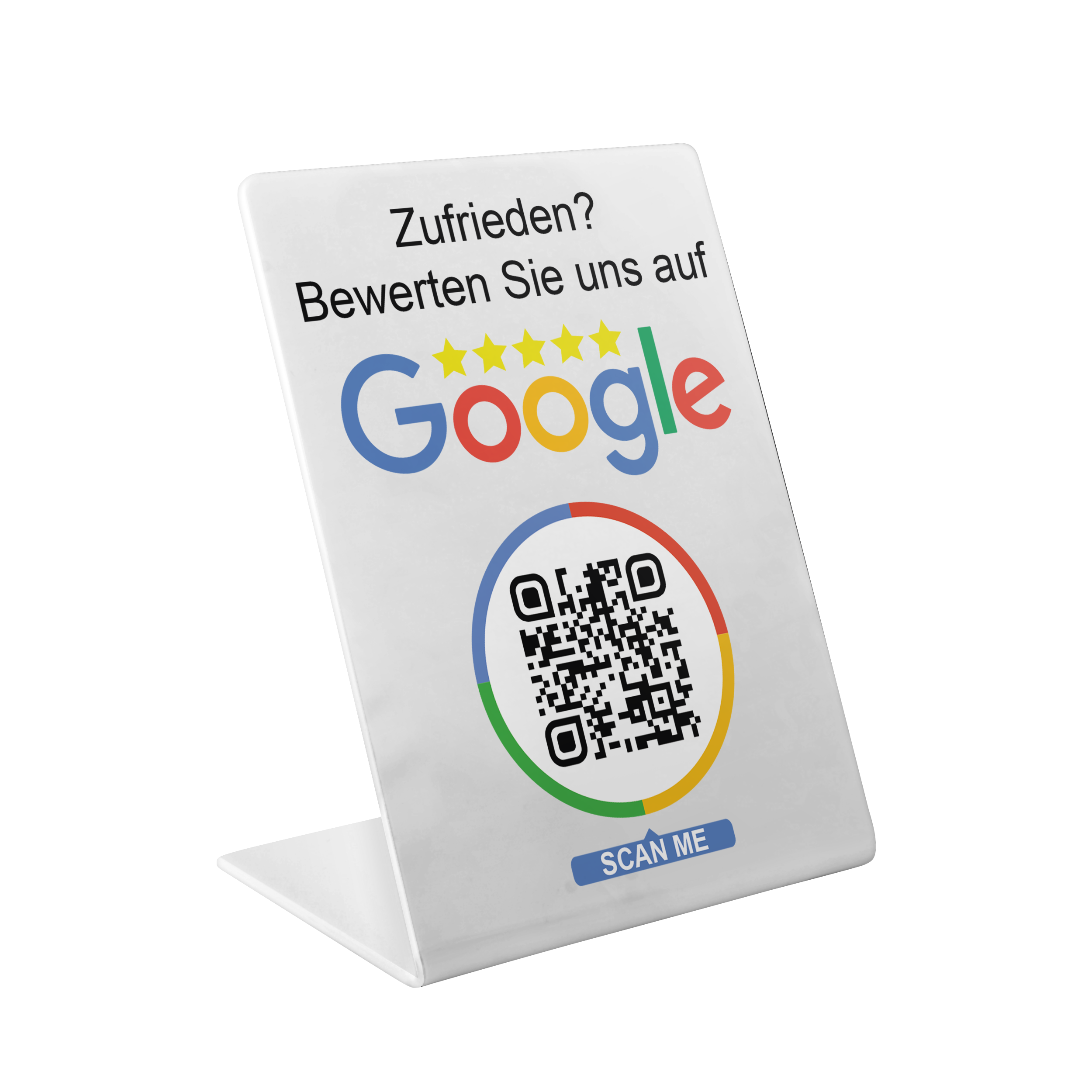 Goolge Bewertungsaufsteller Acryl Weiß