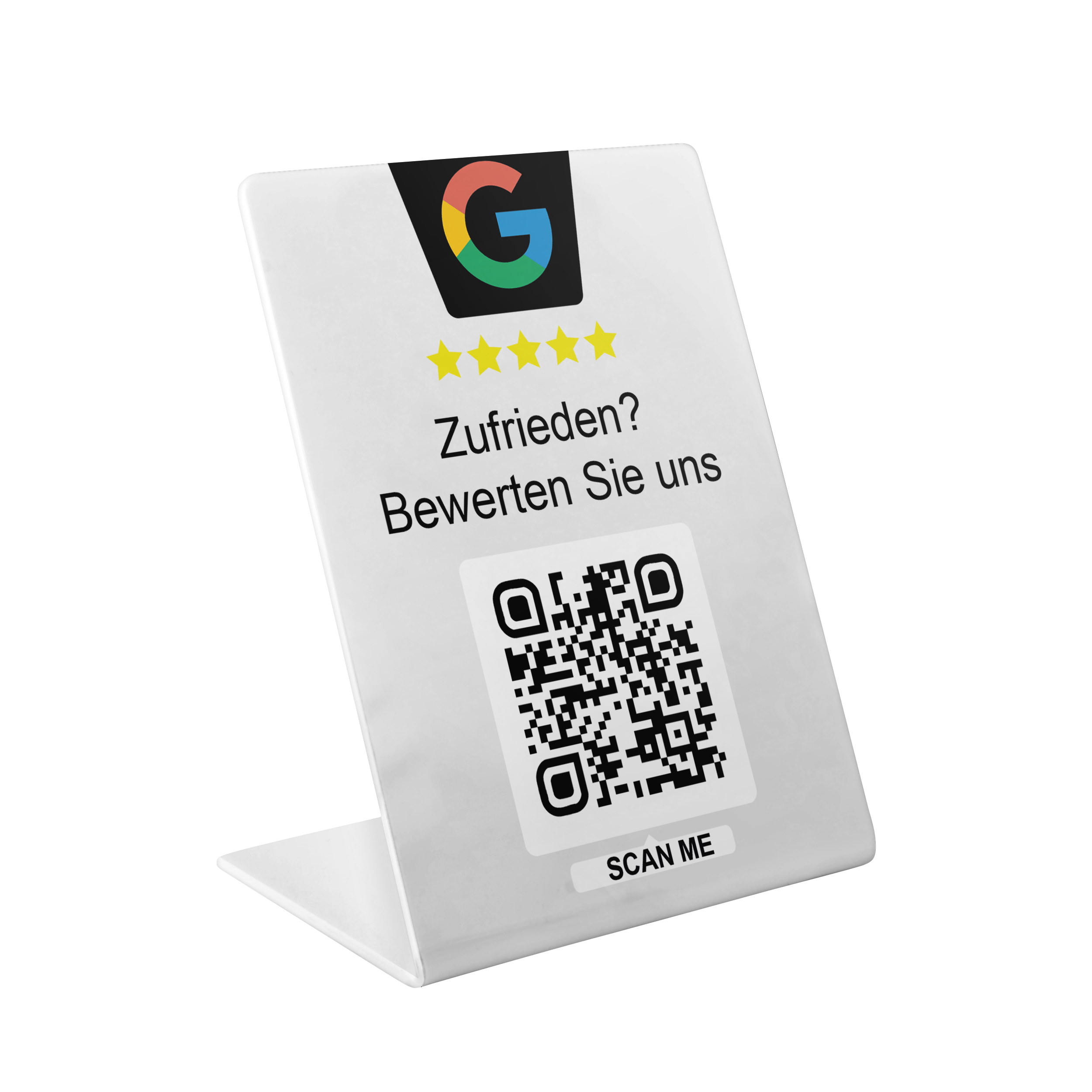 Google Bewertung Aufsteller Schild für Unternehmen Läden Shops Restaurants. QR Code und NFC V4