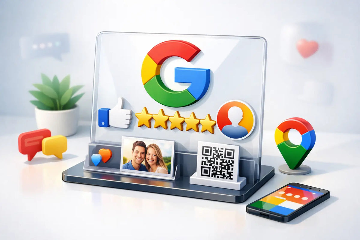 Google Bewertung Aufsteller personalisiert