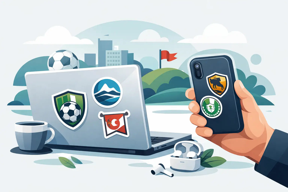 Dein Verein als Sticker auf Laptop und Handy