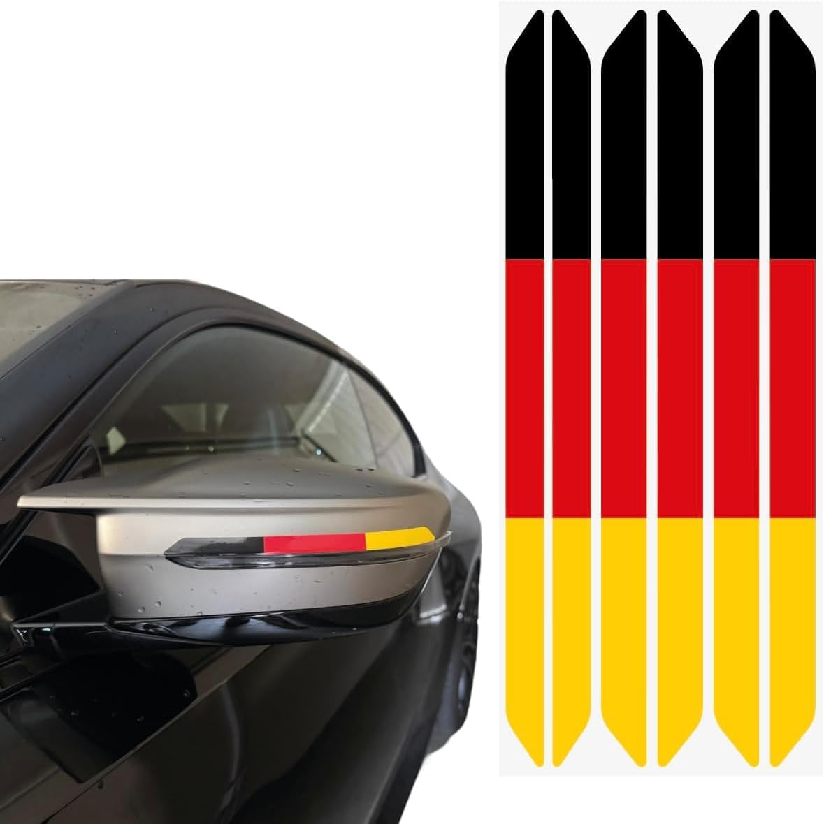 Deutschland Aufkleber für Autospiegel – Fan-Sticker – UV-beständig & Waschstraßenfest