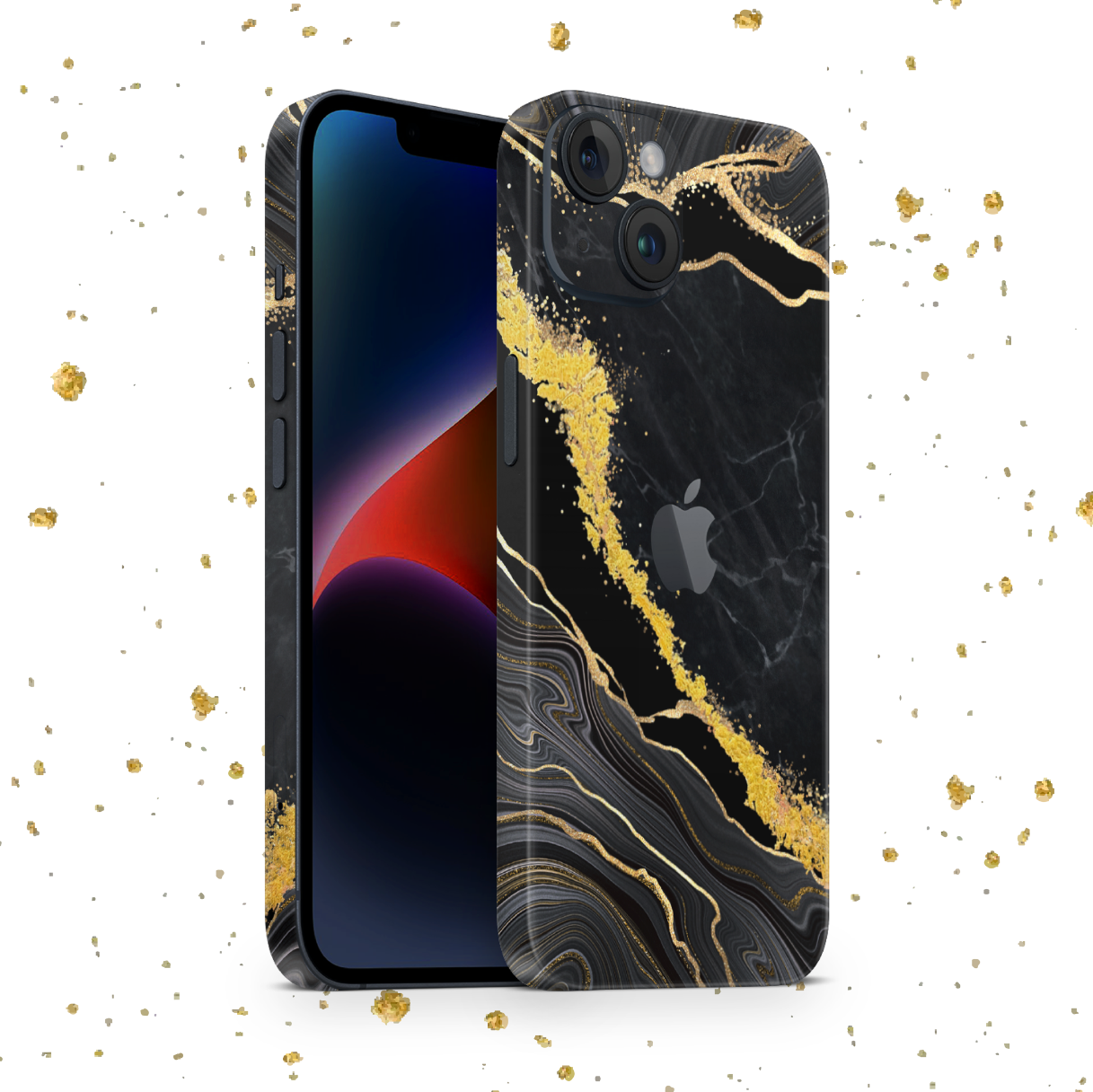 iPhone 14 Skin mit 24K Gold Luxury Black