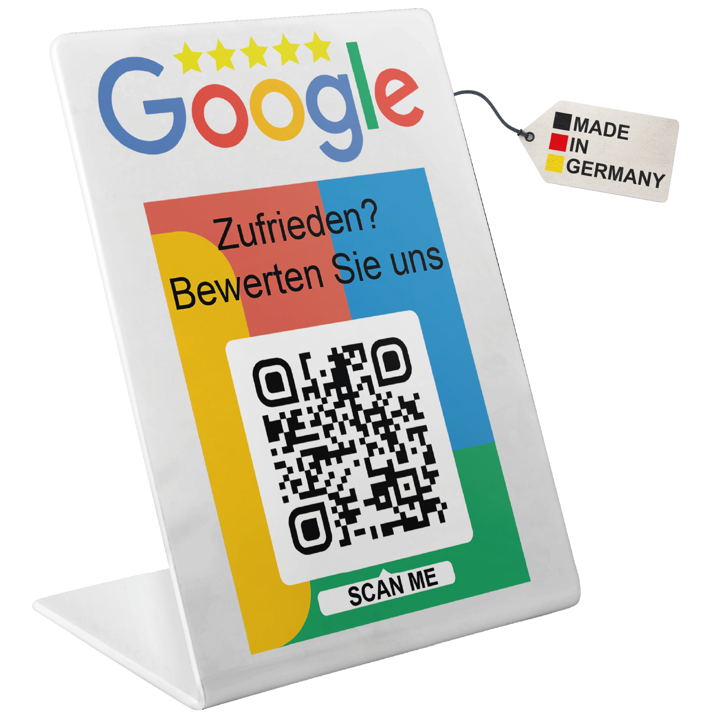Google Bewertung aufsteller mit QR und NFC