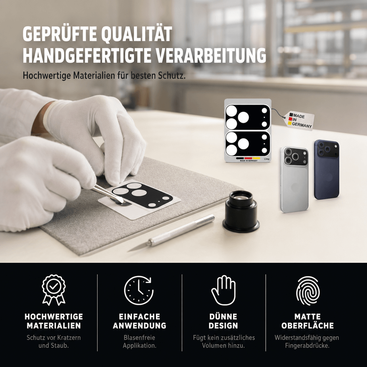 Kamera Aufkleber für iPhone 17 Pro Max – Schutzfolie fürs Kameraplateau – Kratzschutz & Anti-Fingerprint