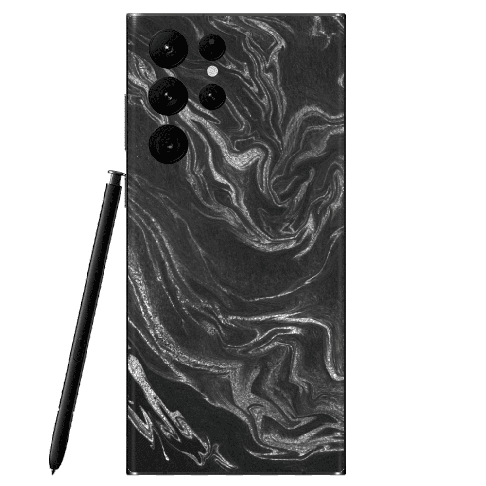 Galaxy S22 Ultra Skin Black Silver - TF Skins UG