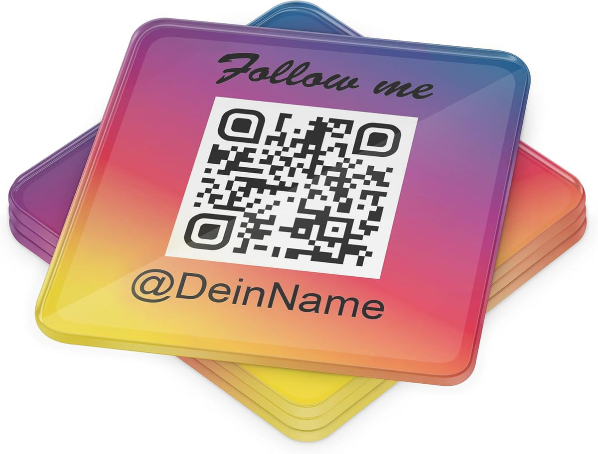 Instagram Acryl Aufsteller eckig 10cm Durchmesser mit QR Code - TF Skins UG