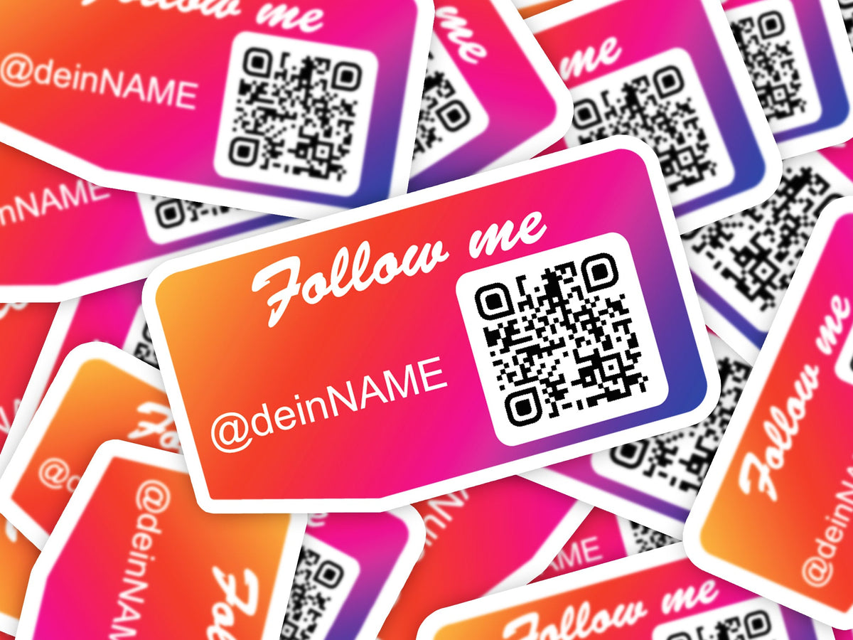 Instagram Aufkleber 4St 10x15cm mit QR Code - TF Skins UG