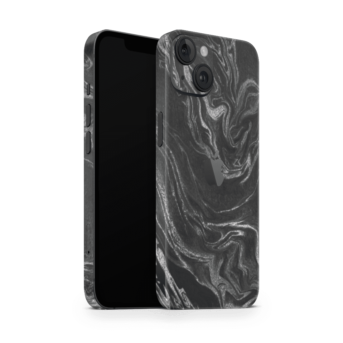 iPhone 14 Skin Black Silver - TF Skins UG
