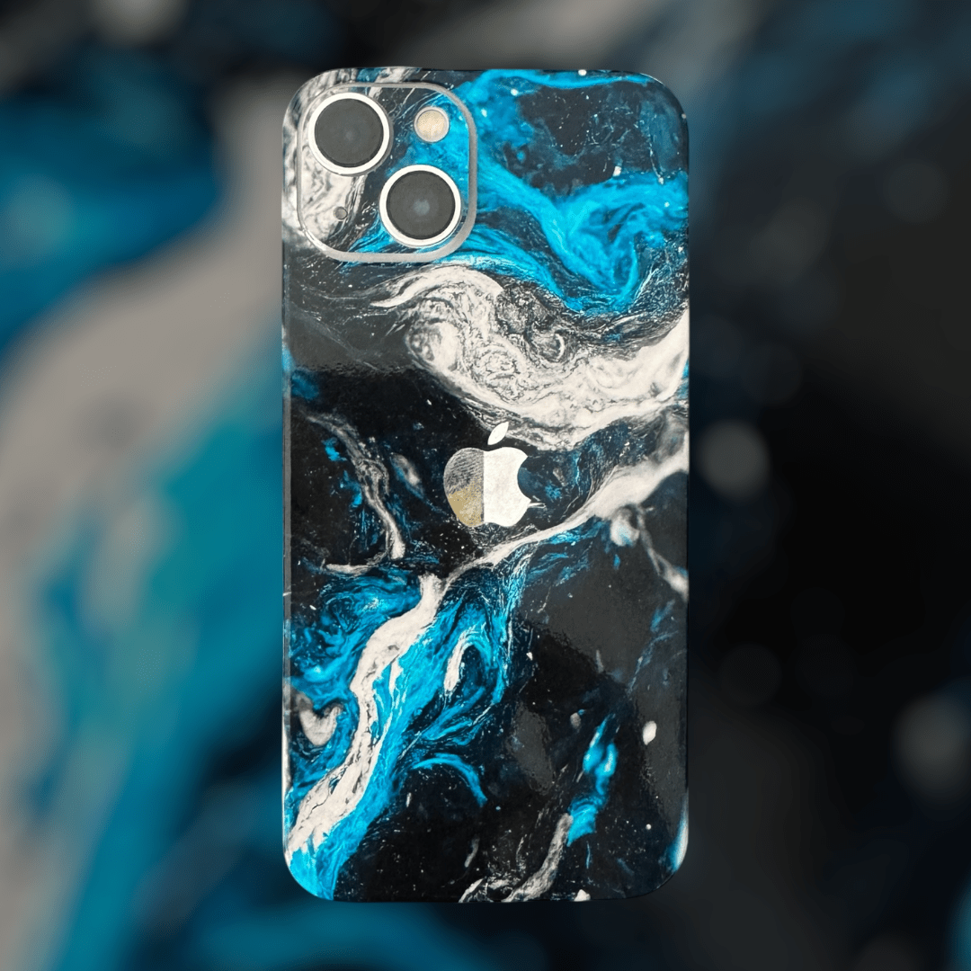 iPhone 16 Pro Max Skin Blue Silver - TF Skins UG