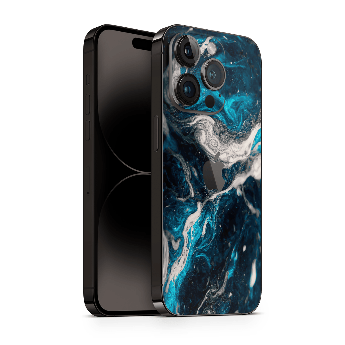 iPhone 16 Pro Skin Blue Silver - TF Skins UG