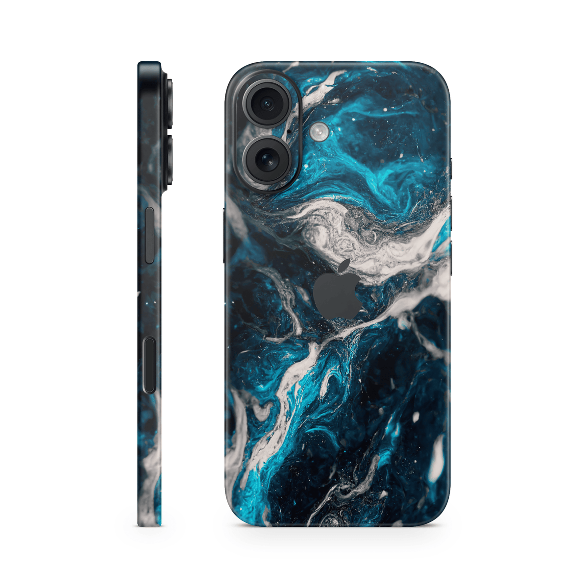 iPhone 16 Skin Blue Silver - TF Skins UG