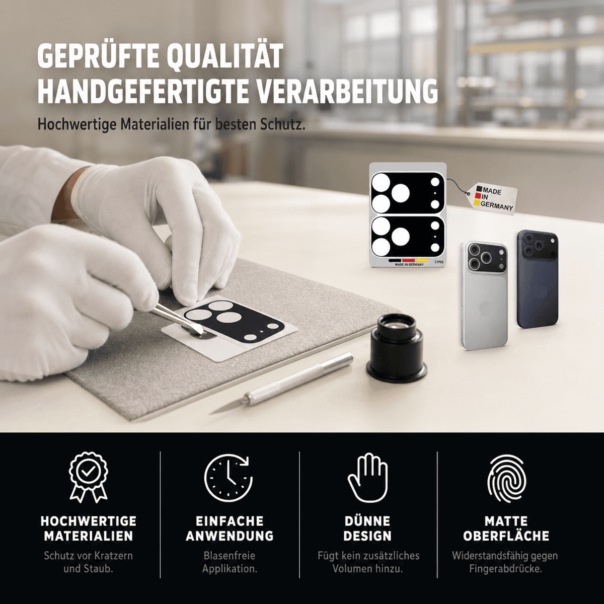 Kamera Aufkleber für iPhone 18 Pro – Schutzfolie fürs Kameraplateau – Kratzschutz & Anti-Fingerprint - TF Skins UG
