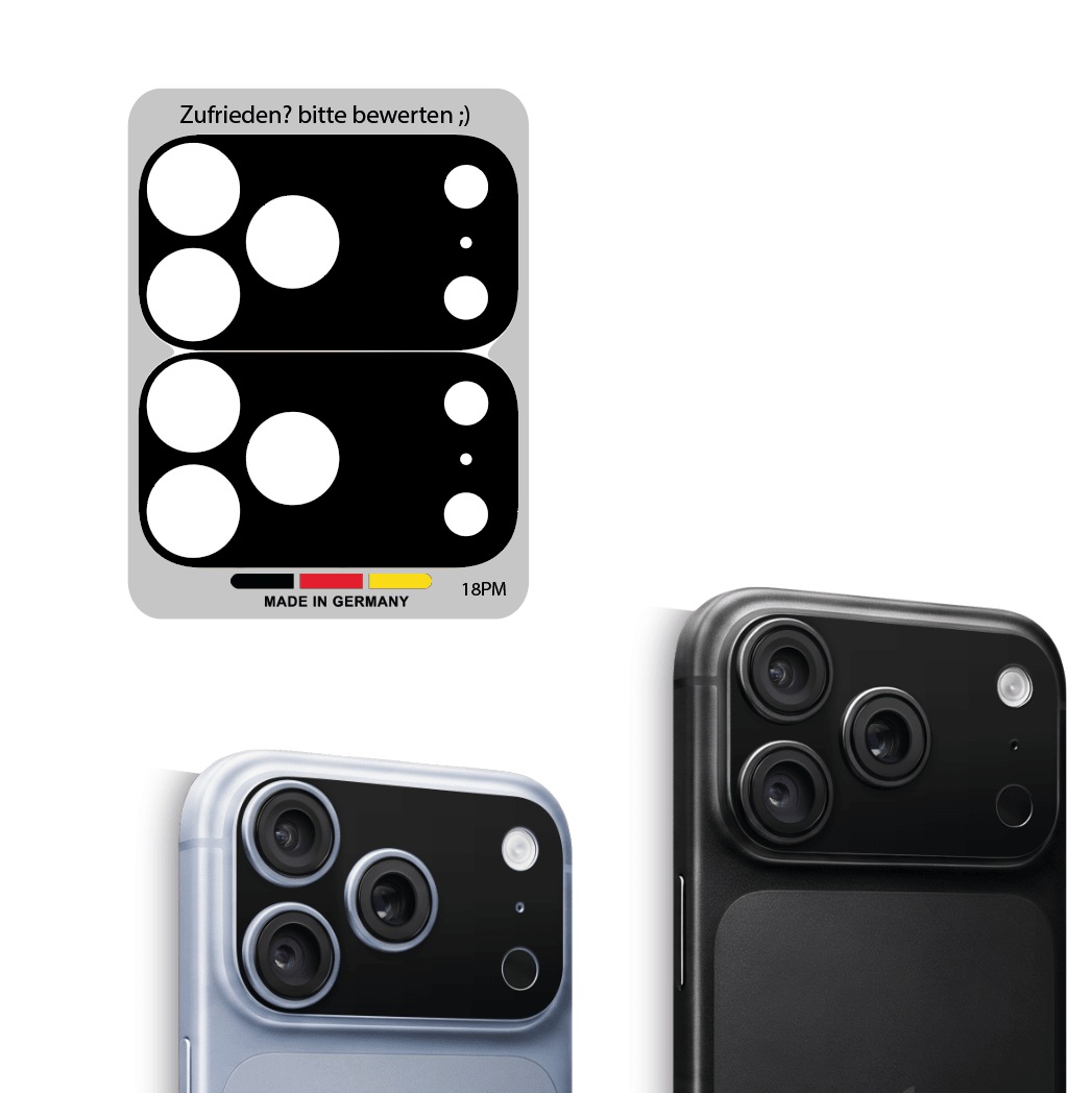 Kamera Aufkleber für iPhone 18 Pro – Schutzfolie fürs Kameraplateau – Kratzschutz & Anti-Fingerprint - TF Skins UG